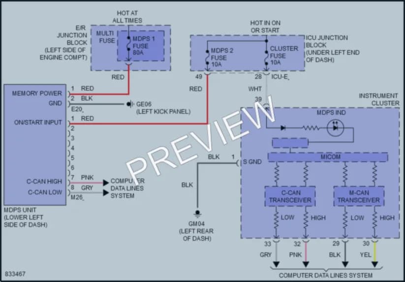 2023 Hyundai Venue Electronic Power Steering wiring diagram preview