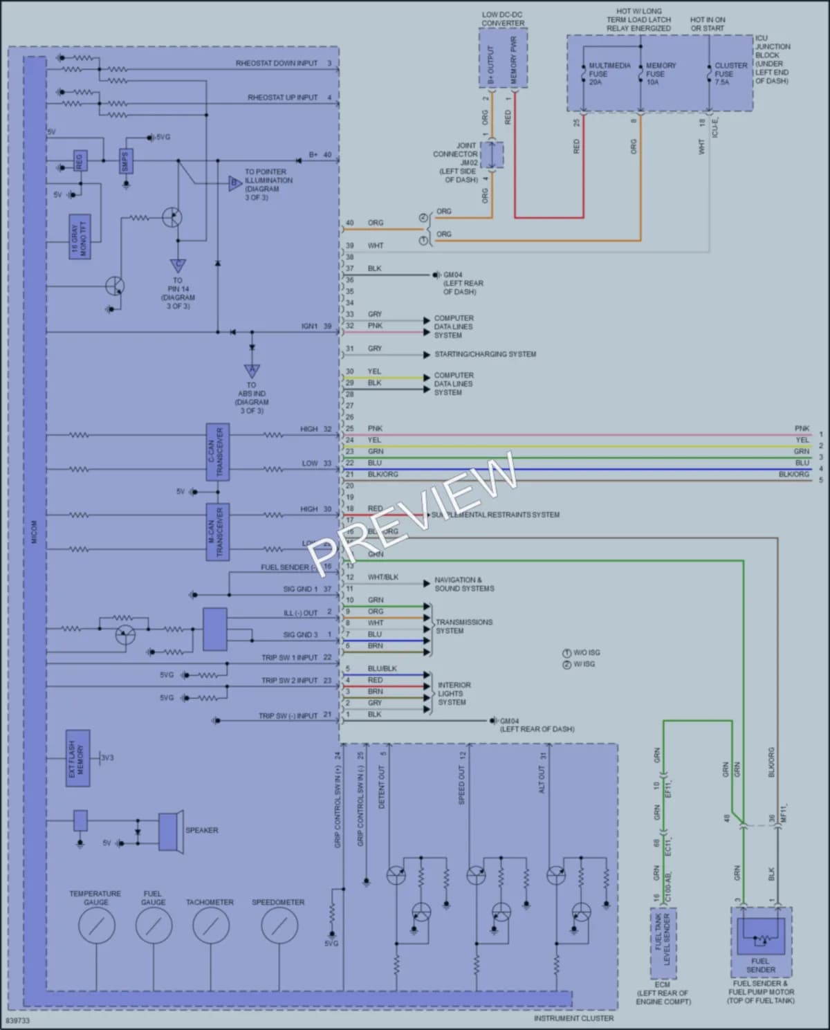 2023 Hyundai Venue Instrument Cluster wiring diagram preview