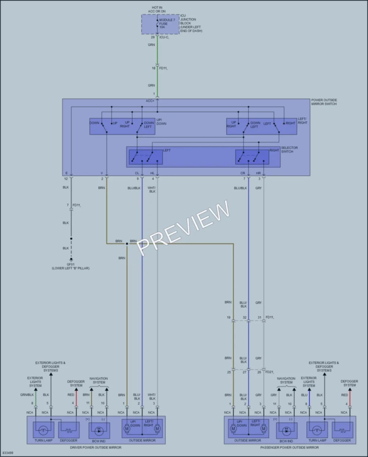 2023 Hyundai Venue Power Mirrors wiring diagram preview