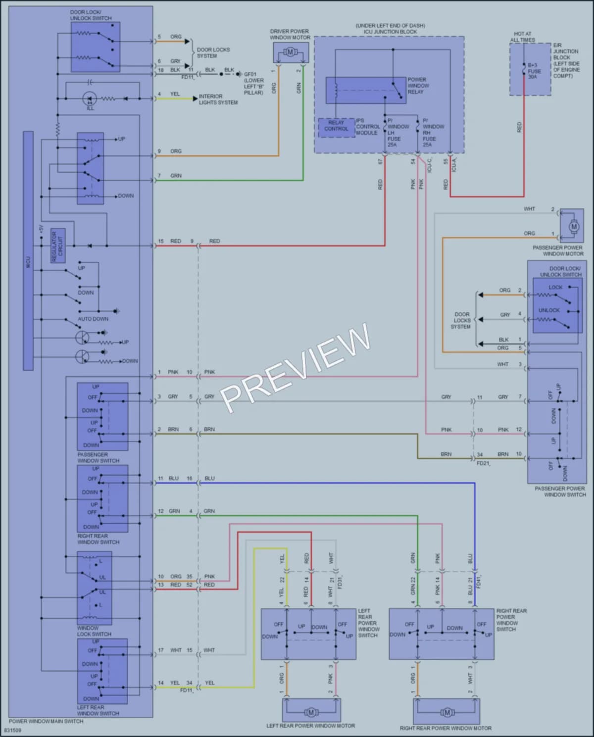 2023 Hyundai Venue Power Windows wiring diagram preview