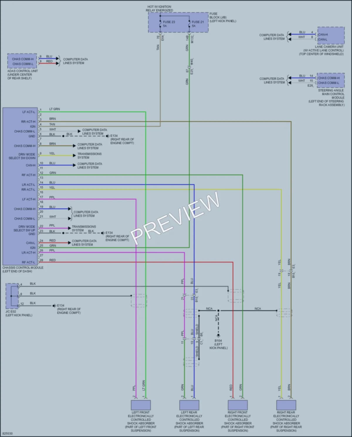 2023 Infiniti Q50 Electronic Suspension wiring diagram preview