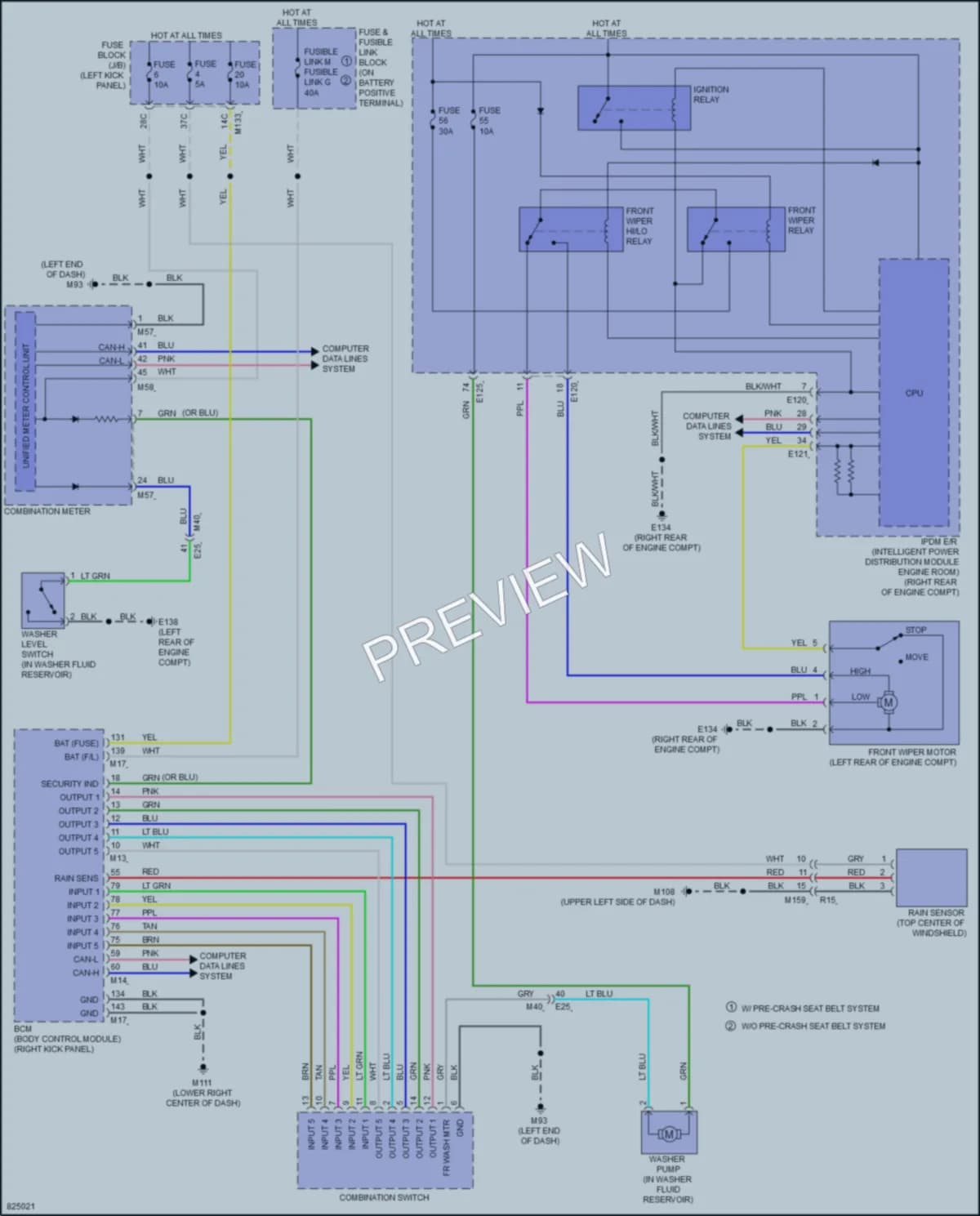 2023 Infiniti Q50 Wiper Washer wiring diagram preview