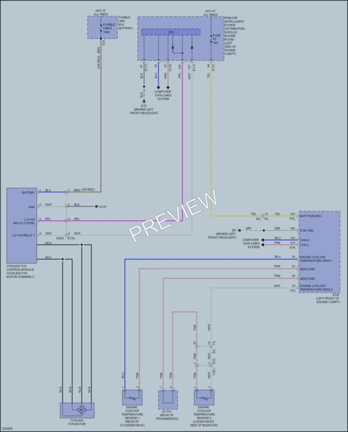 2023 Infiniti QX50 Cooling Fan wiring diagram preview