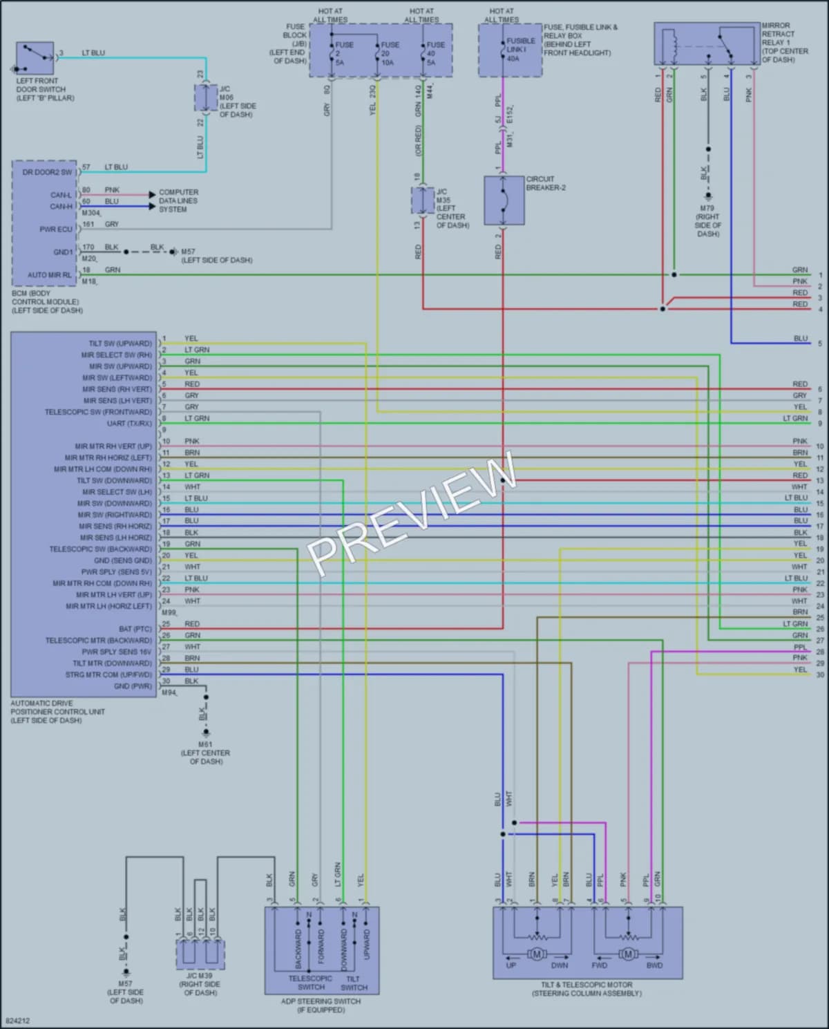 2023 Infiniti QX50 Memory Systems wiring diagram preview