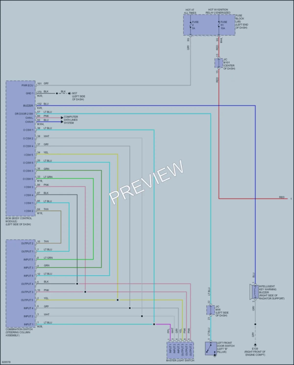 2023 Infiniti QX50 Warning Systems wiring diagram preview
