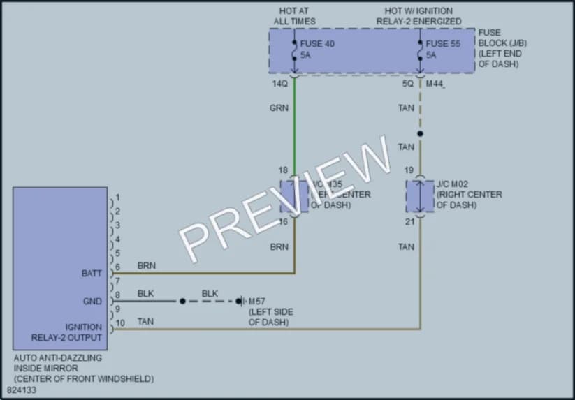 2023 Infiniti QX55 Power Mirrors wiring diagram preview
