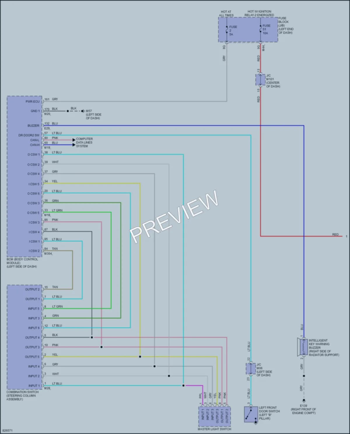 2023 Infiniti QX55 Warning Systems wiring diagram preview