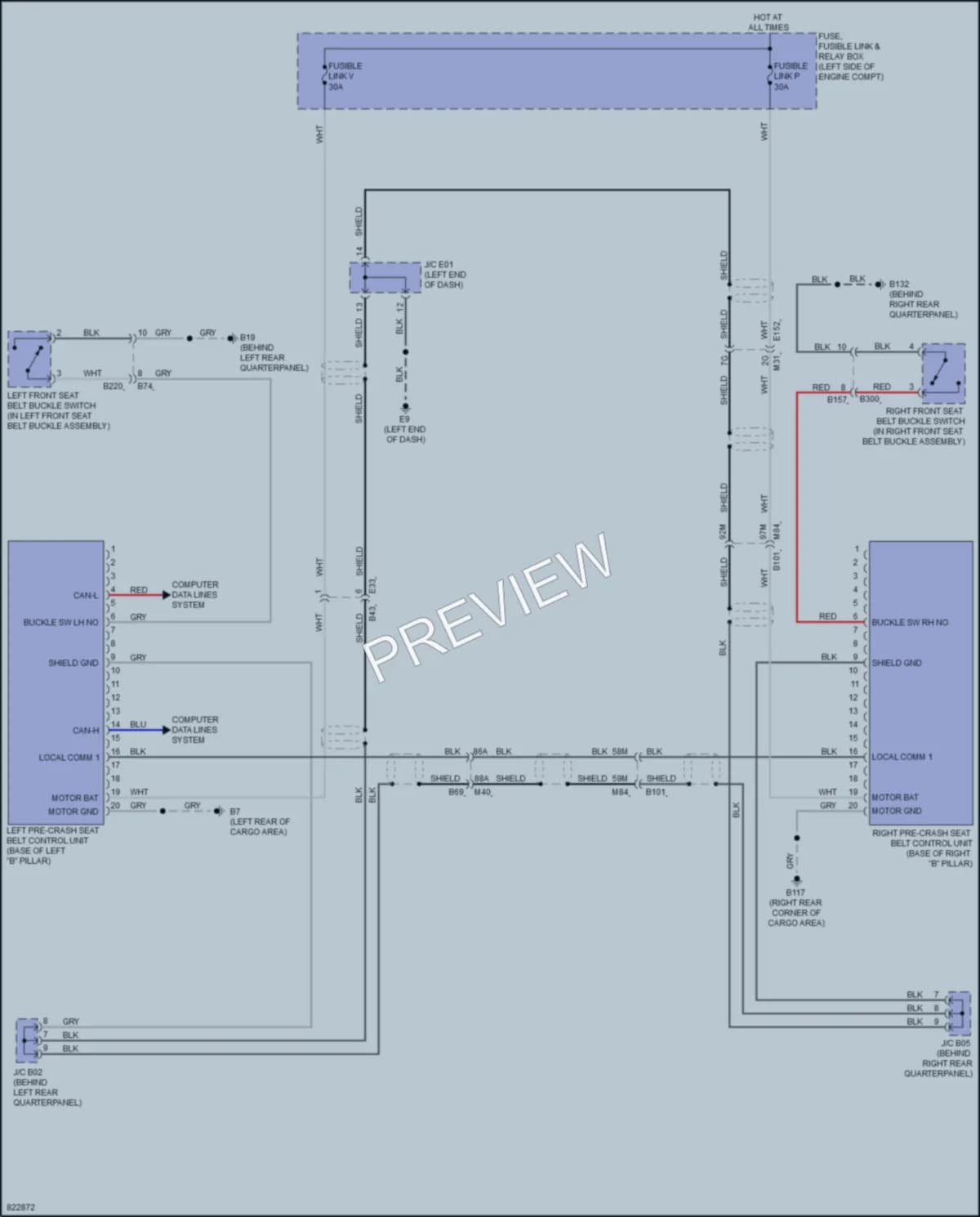 2023 Infiniti QX60 Passive Restraints wiring diagram preview