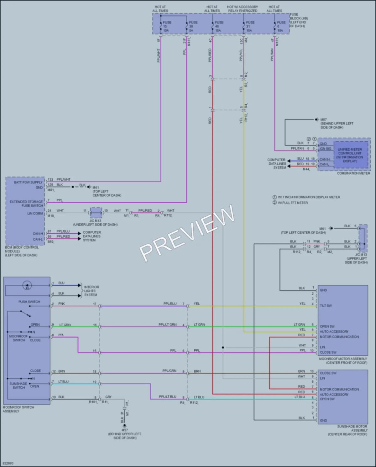2023 Infiniti QX60 Power Top Sunroof wiring diagram preview