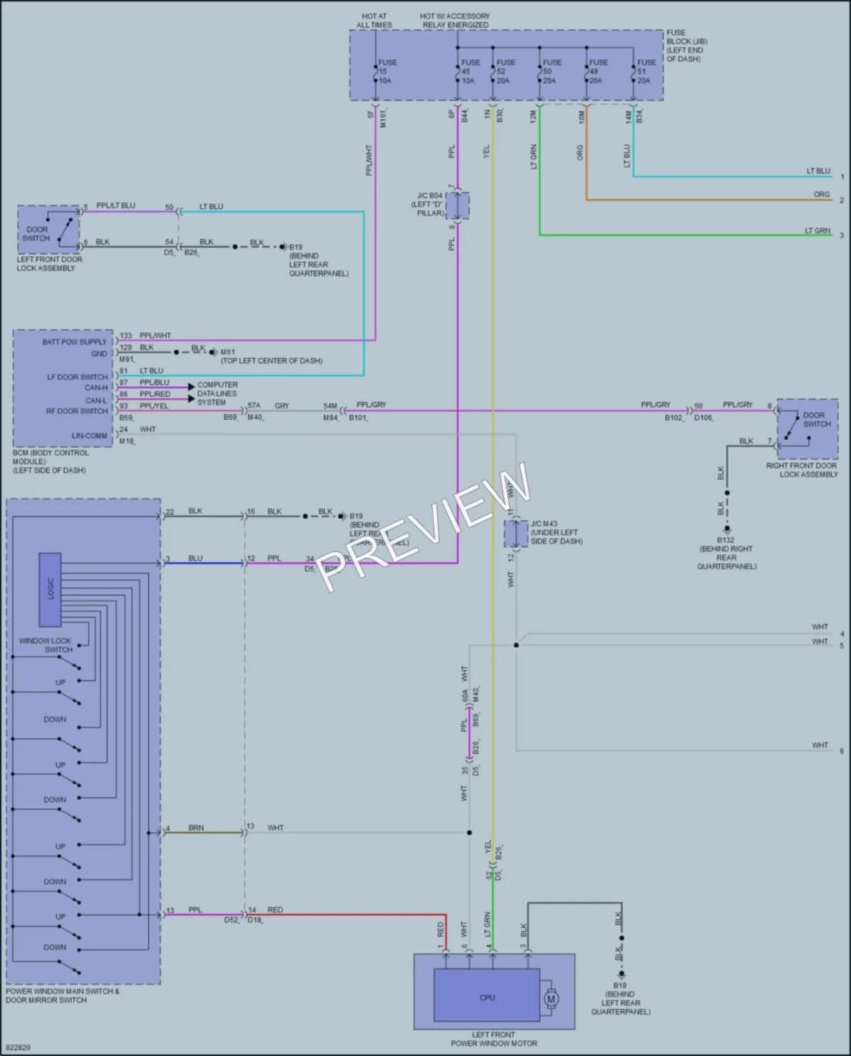2023 Infiniti QX60 Power Windows wiring diagram preview