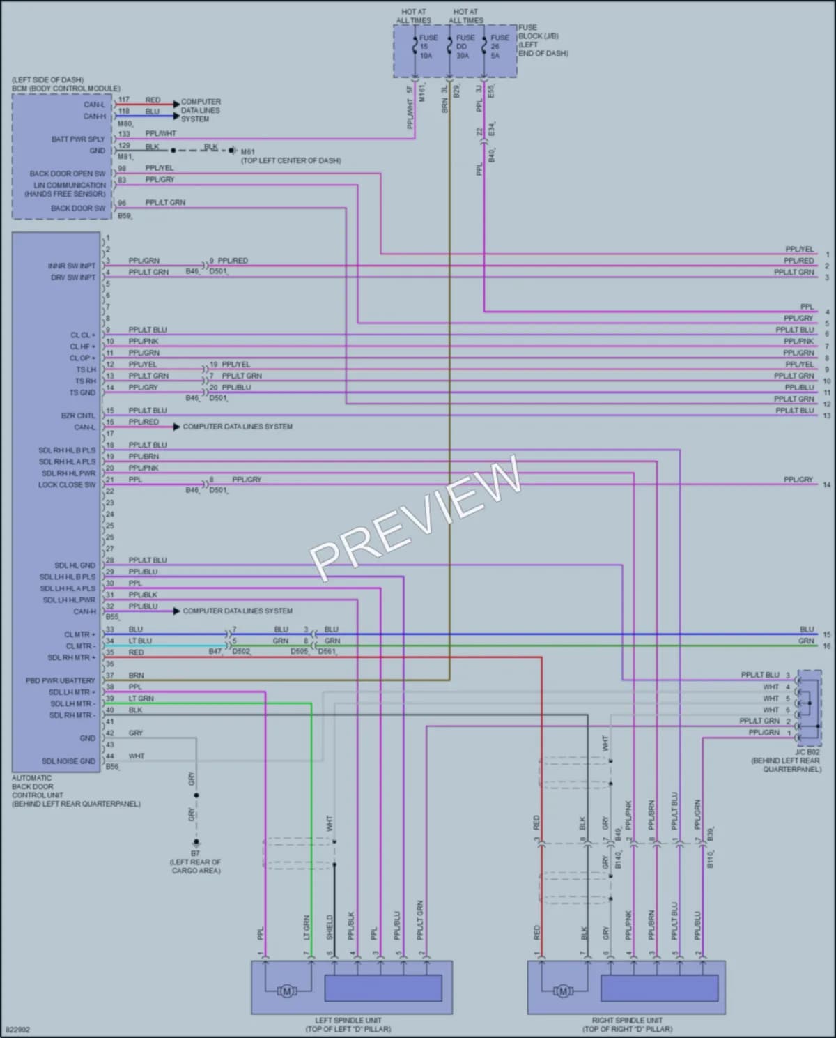 2023 Infiniti QX60 Trunk Tailgate Fuel Door wiring diagram preview