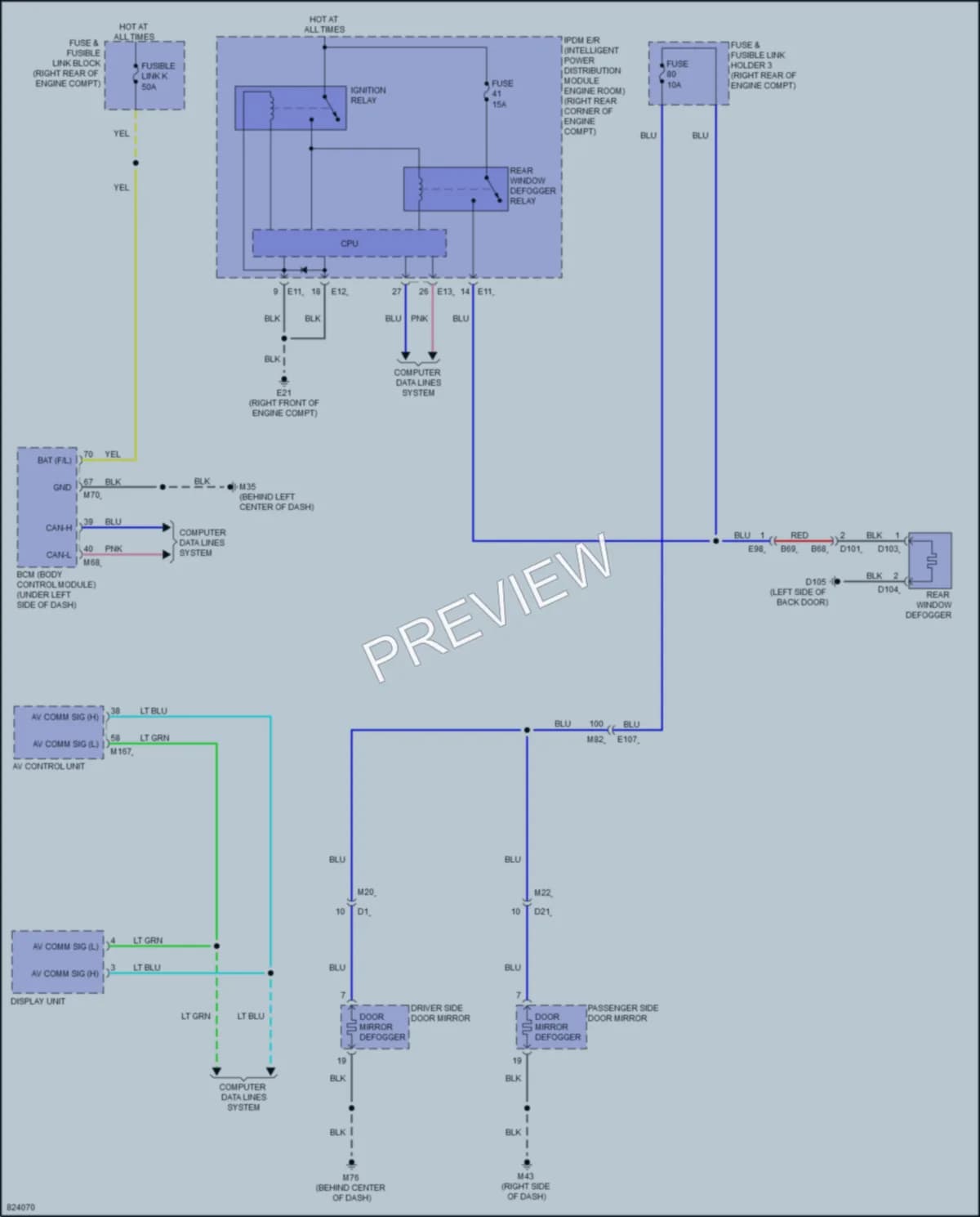 2023 Infiniti QX80 Defoggers wiring diagram preview