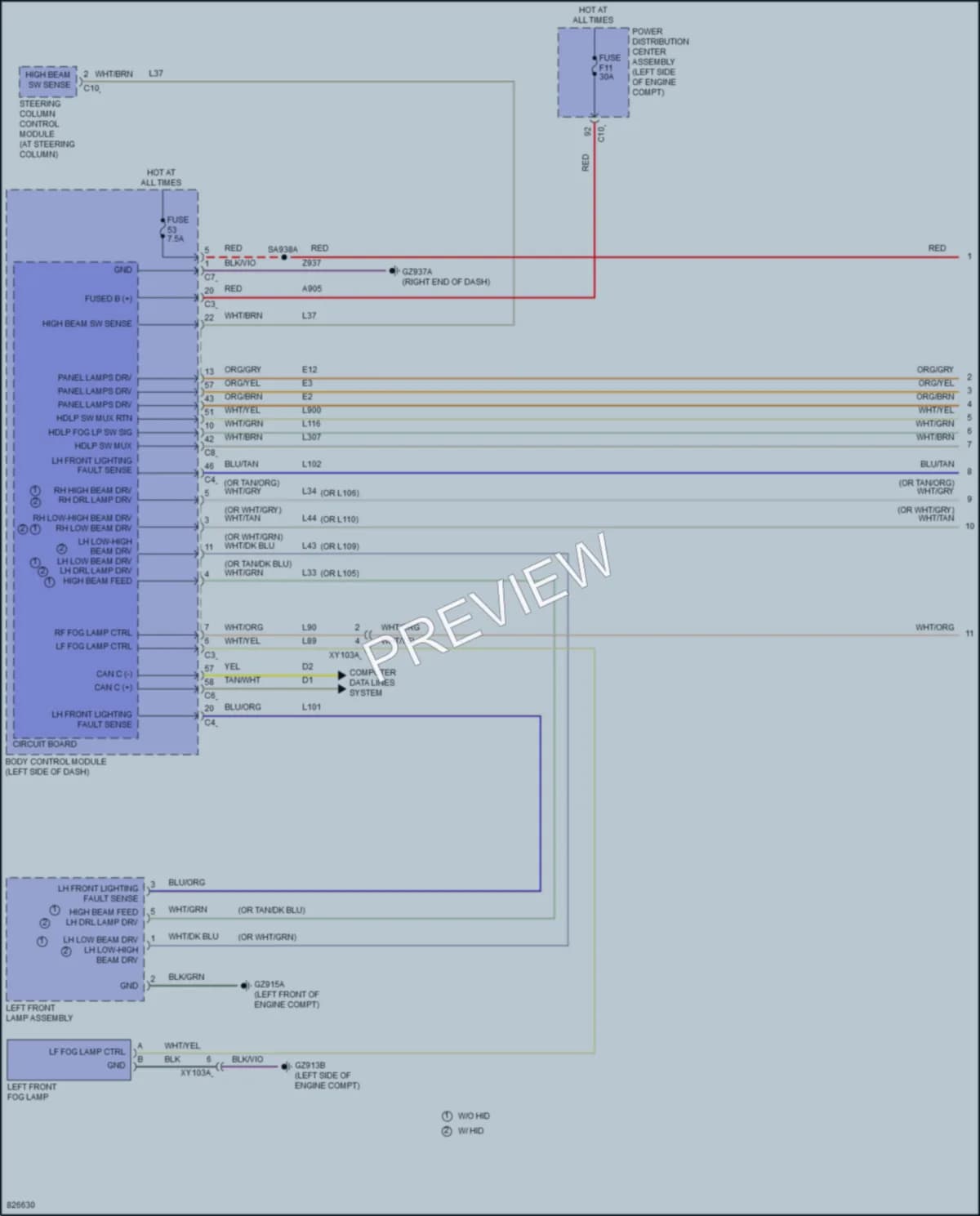 2023 Jeep Compass Headlights wiring diagram preview
