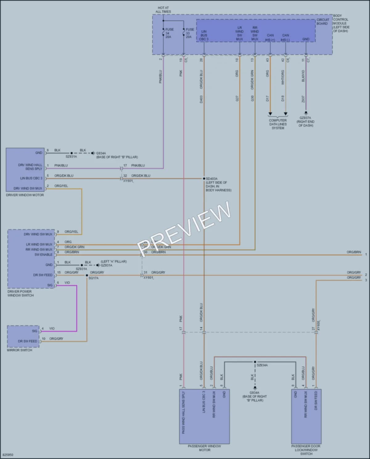 2023 Jeep Compass Power Windows wiring diagram preview