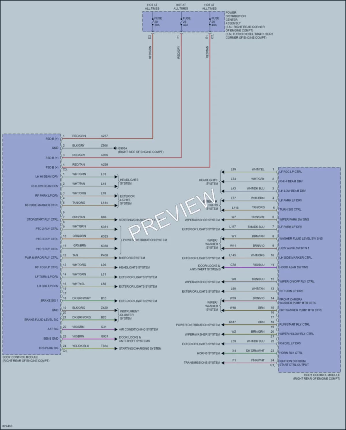 2023 Jeep Gladiator Body Control Modules wiring diagram preview