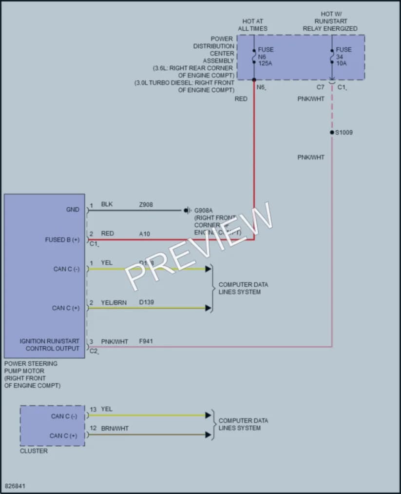 2023 Jeep Gladiator Electronic Power Steering wiring diagram preview