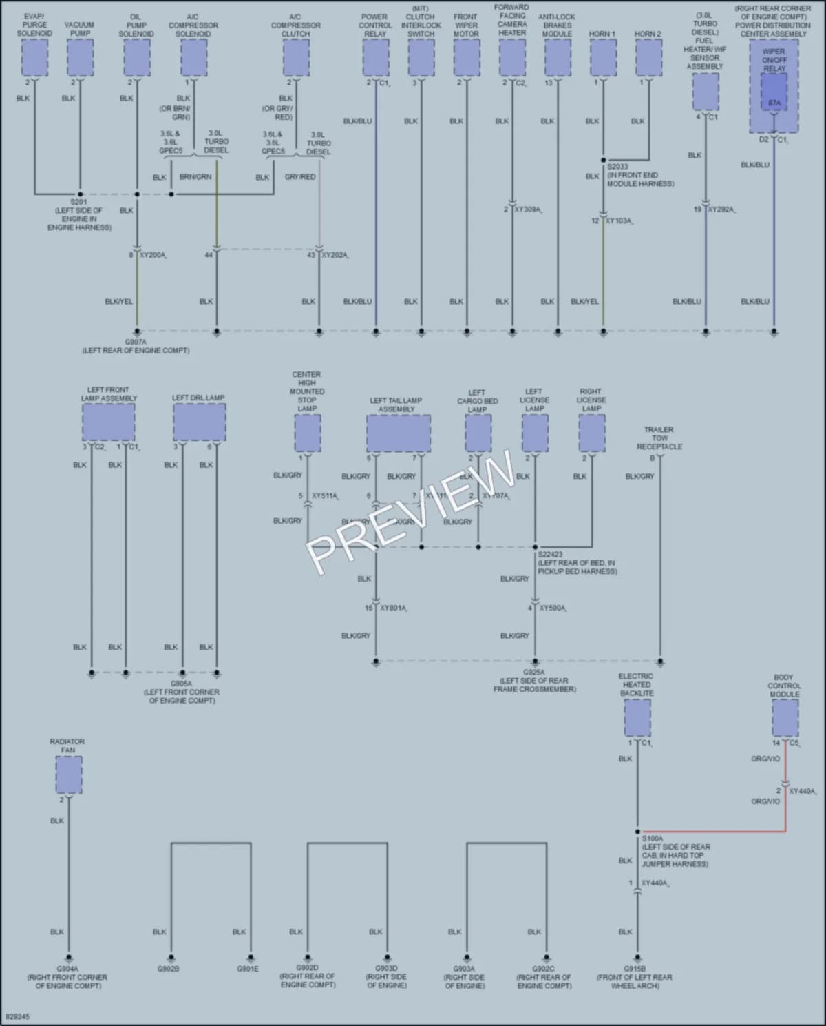 2023 Jeep Gladiator Ground Distribution wiring diagram preview