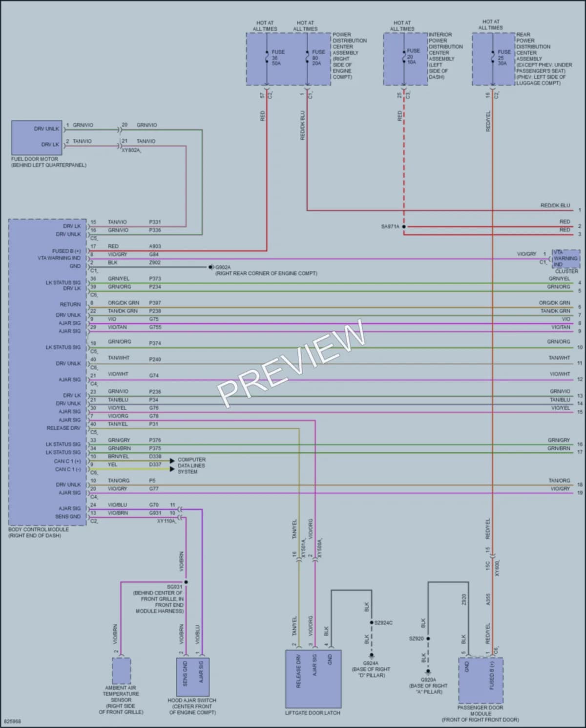 2023 Jeep GrandCherokee Power Door Locks wiring diagram preview