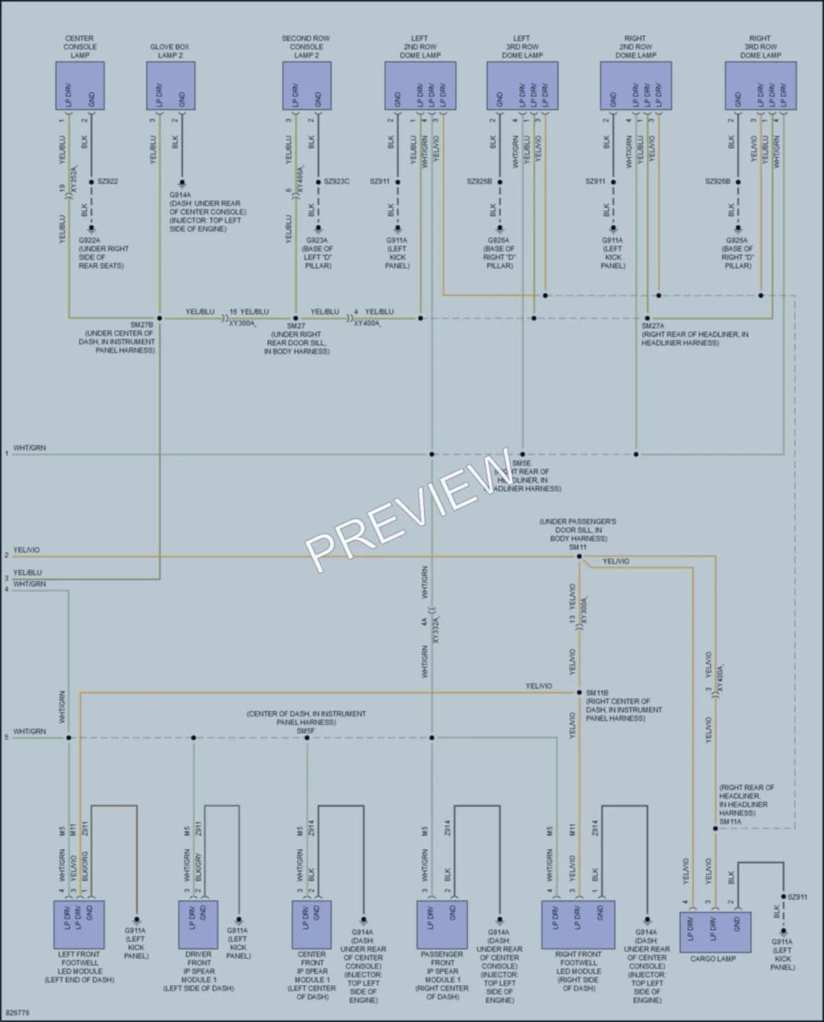 2023 Jeep GrandCherokee4XE Interior Lights wiring diagram preview