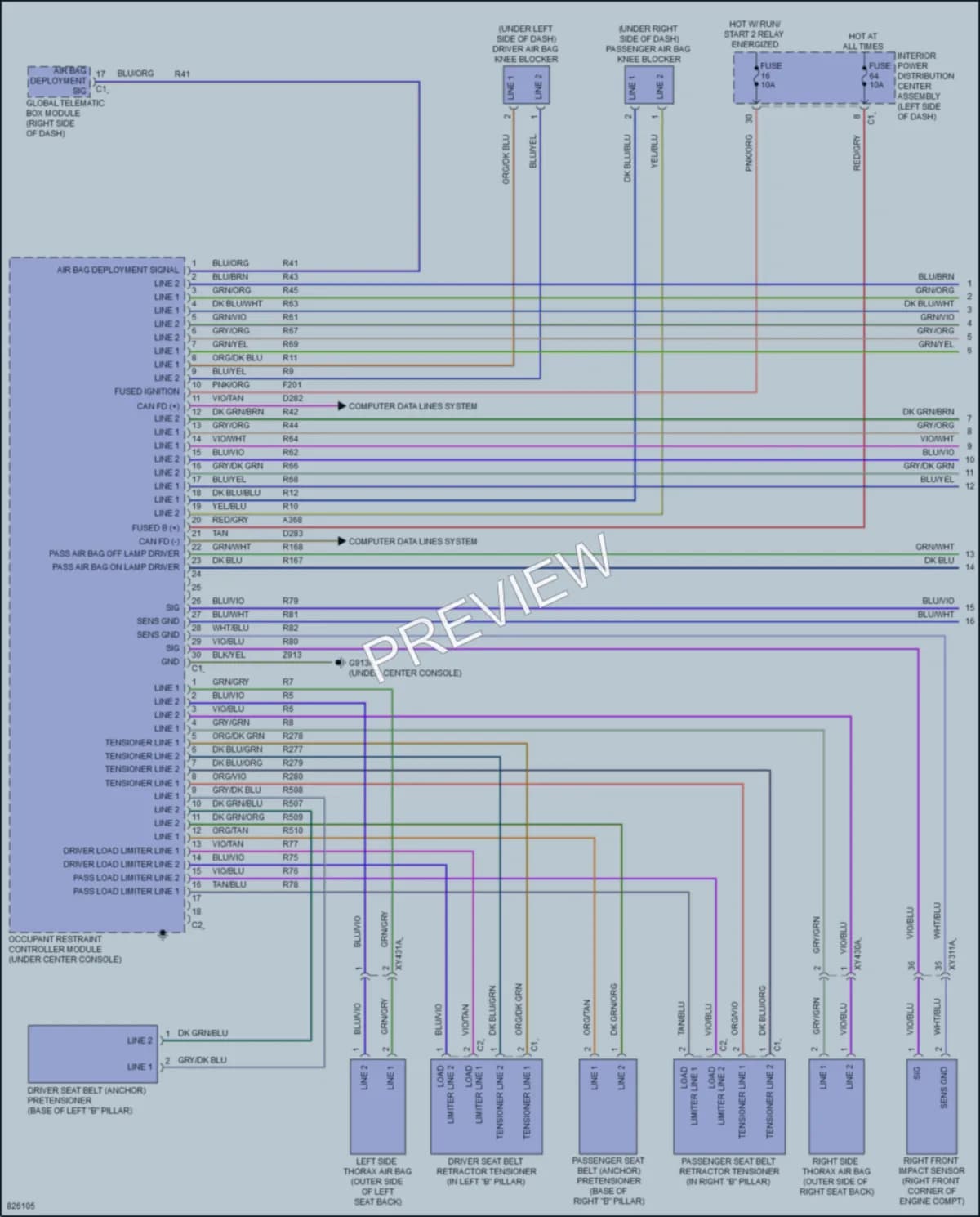 2023 Jeep GrandCherokee4XE Supplemental Restraints wiring diagram preview