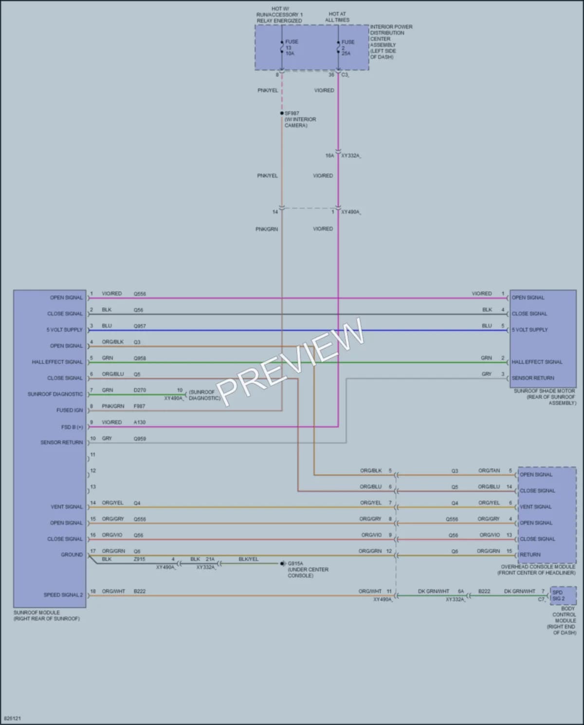 2023 Jeep GrandCherokeeL Power Top Sunroof wiring diagram preview