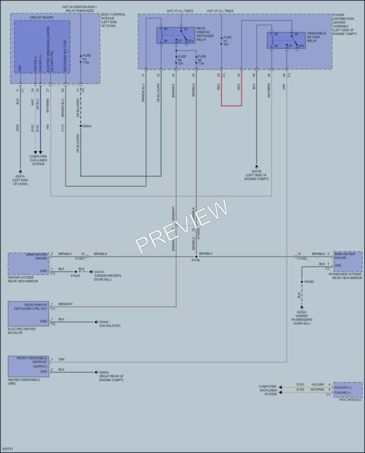 2023 Jeep Renegade Defoggers wiring diagram preview