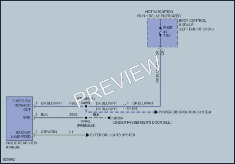 2023 Jeep Renegade Power Mirrors wiring diagram preview