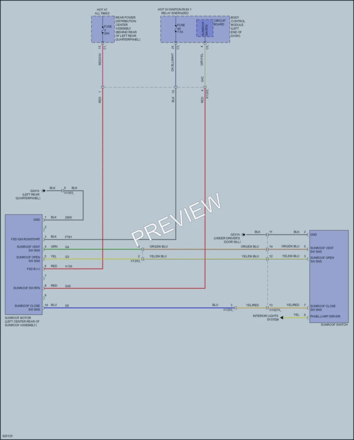 2023 Jeep Renegade Power Top Sunroof wiring diagram preview