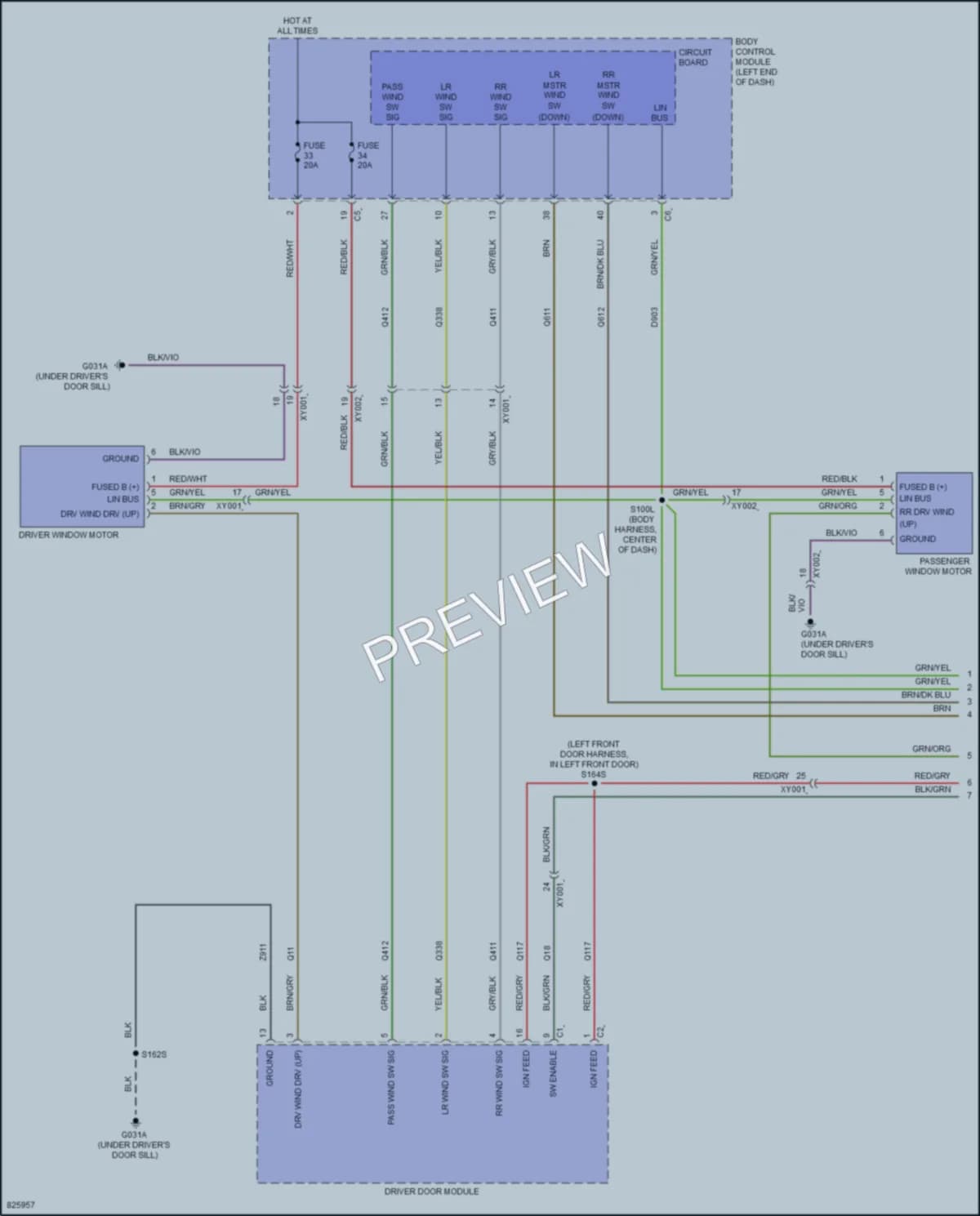2023 Jeep Renegade Power Windows wiring diagram preview