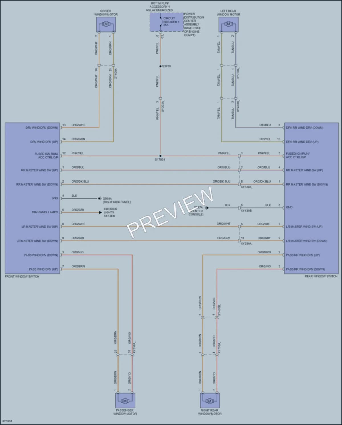 2023 Jeep Wrangler Power Windows wiring diagram preview