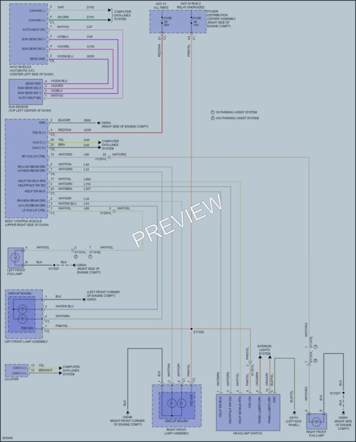 2023 Jeep WranglerUnlimited4XE Headlights wiring diagram preview