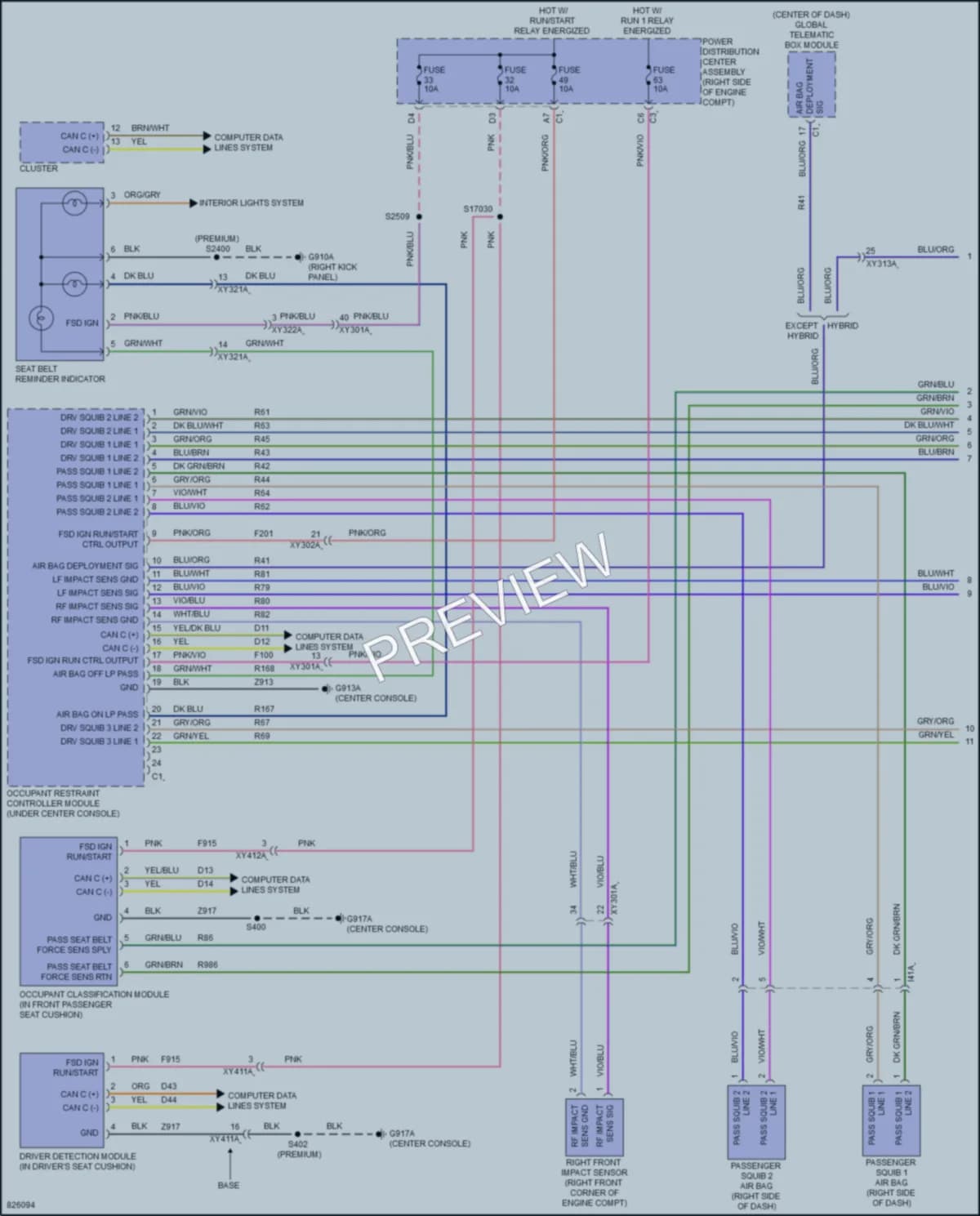 2023 Jeep WranglerUnlimited4XE Supplemental Restraints wiring diagram preview