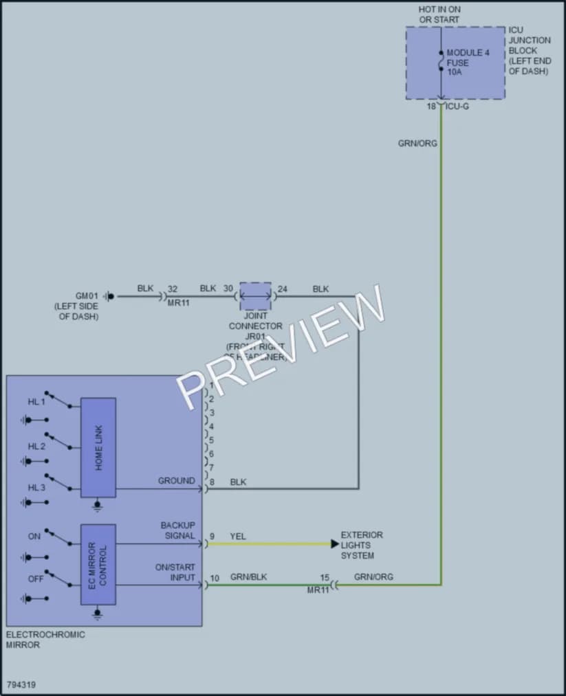 2023 Kia Carnival Power Mirrors wiring diagram preview