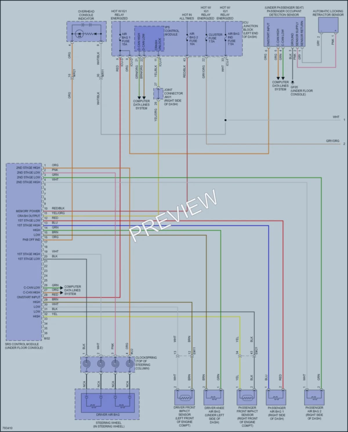 2023 Kia Carnival Supplemental Restraints wiring diagram preview