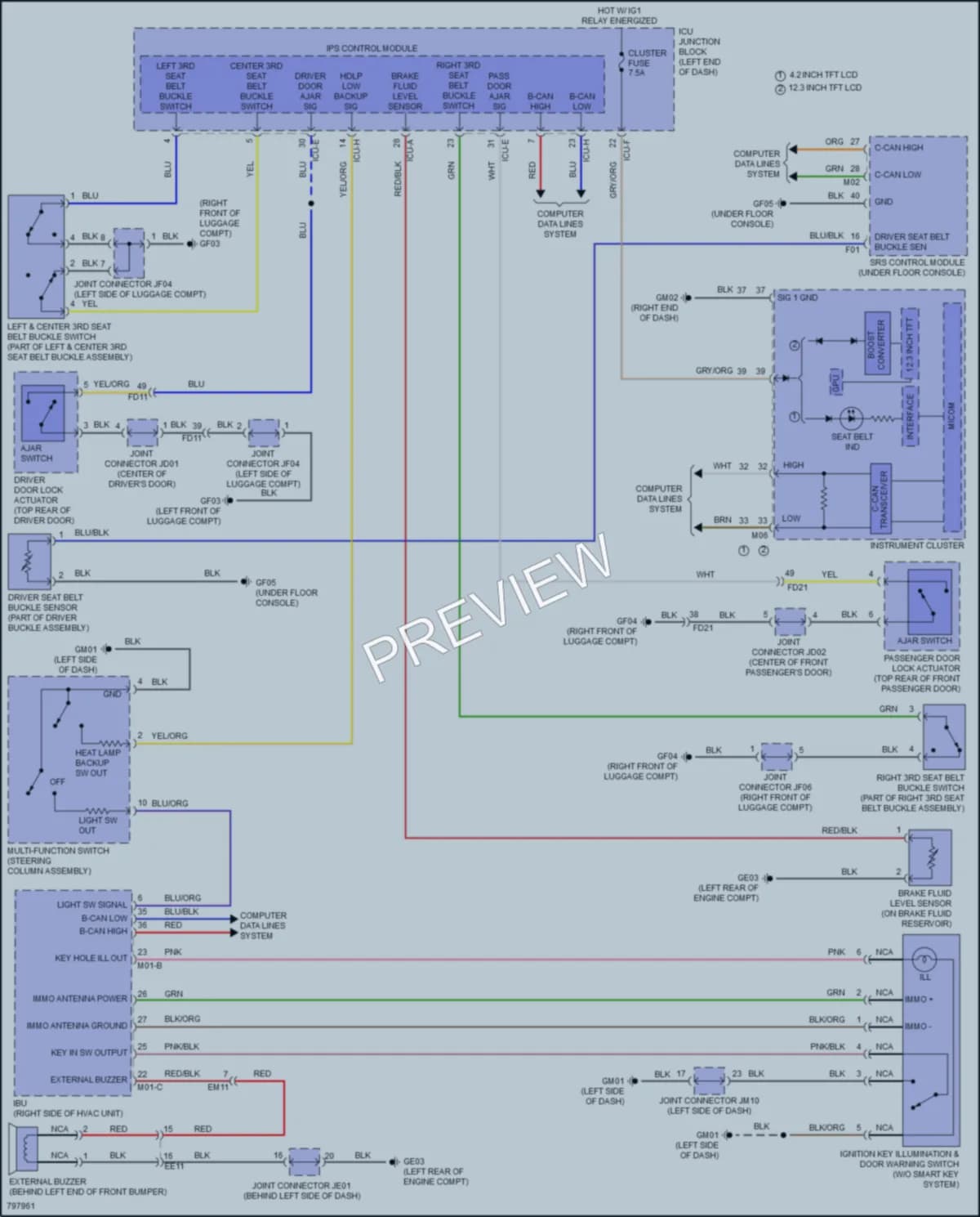 2023 Kia Carnival Warning Systems wiring diagram preview