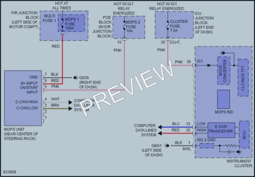 2023 Kia EV6 Electronic Power Steering wiring diagram preview