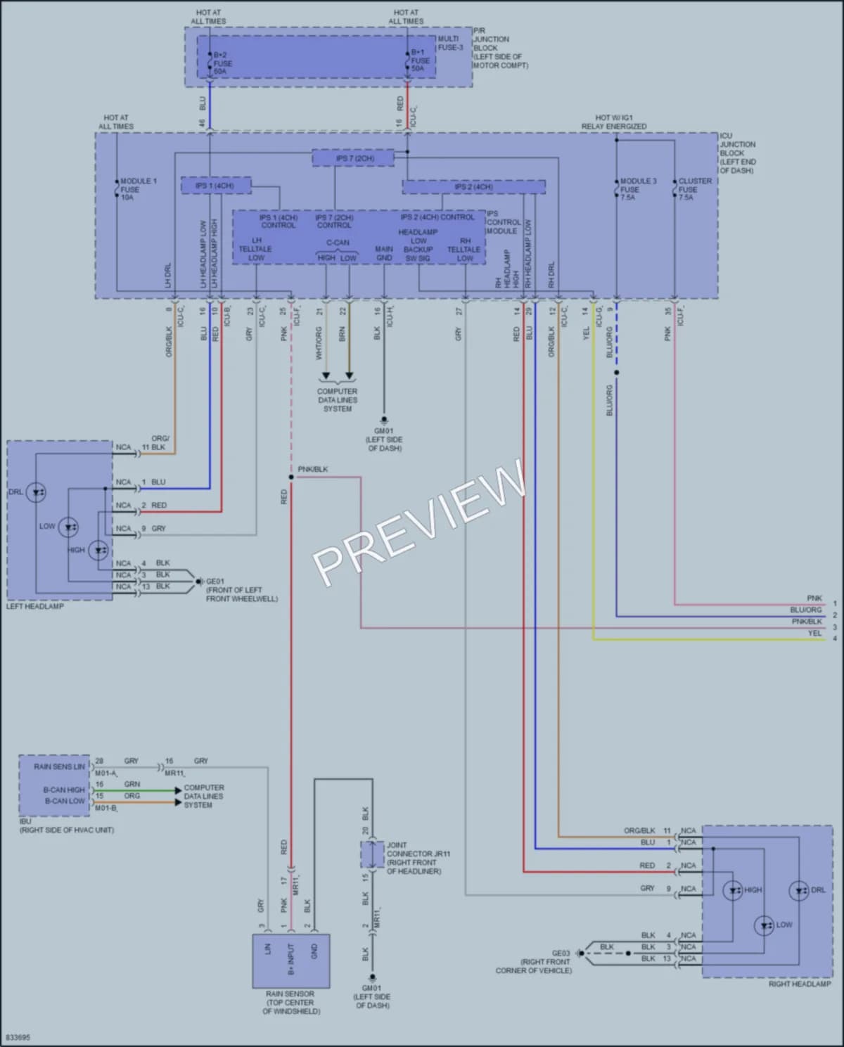 2023 Kia EV6 Headlights wiring diagram preview