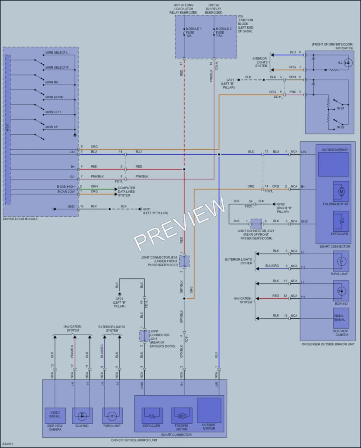2023 Kia EV6 Memory Systems wiring diagram preview