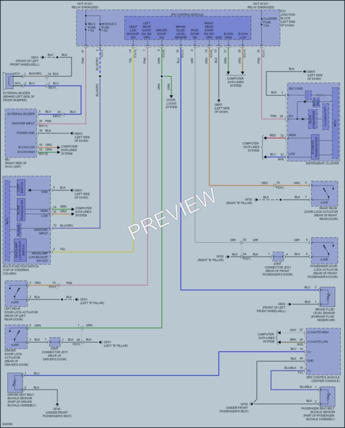 2023 Kia EV6 Warning Systems wiring diagram preview