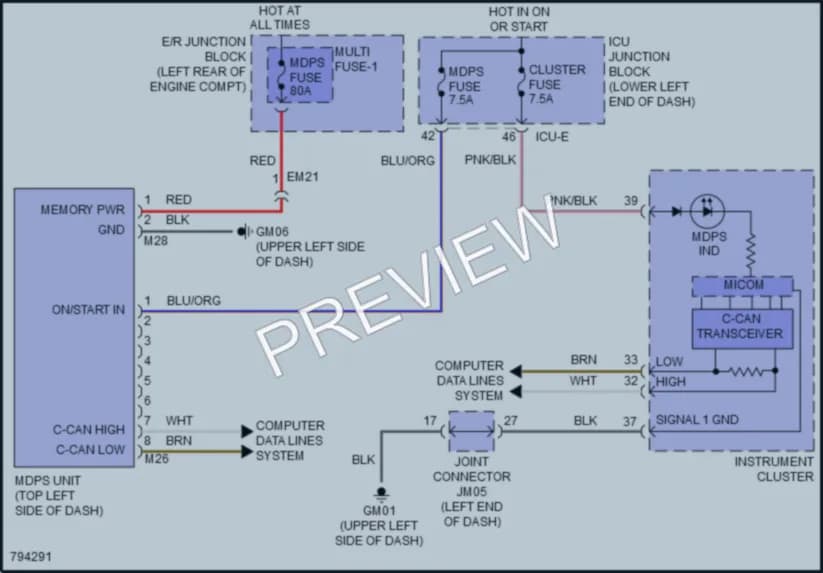 2023 Kia Forte Electronic Power Steering wiring diagram preview