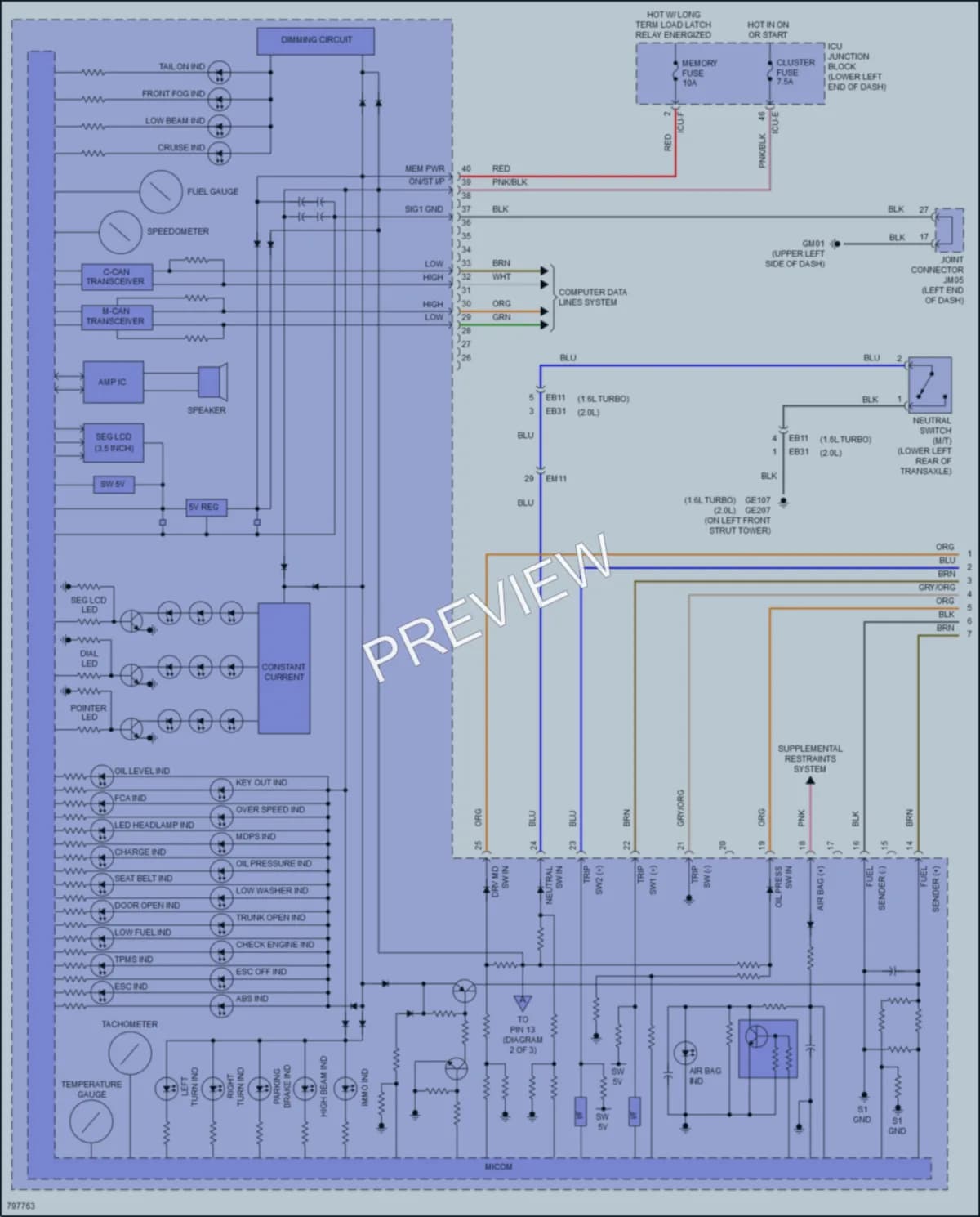 2023 Kia Forte Instrument Cluster wiring diagram preview