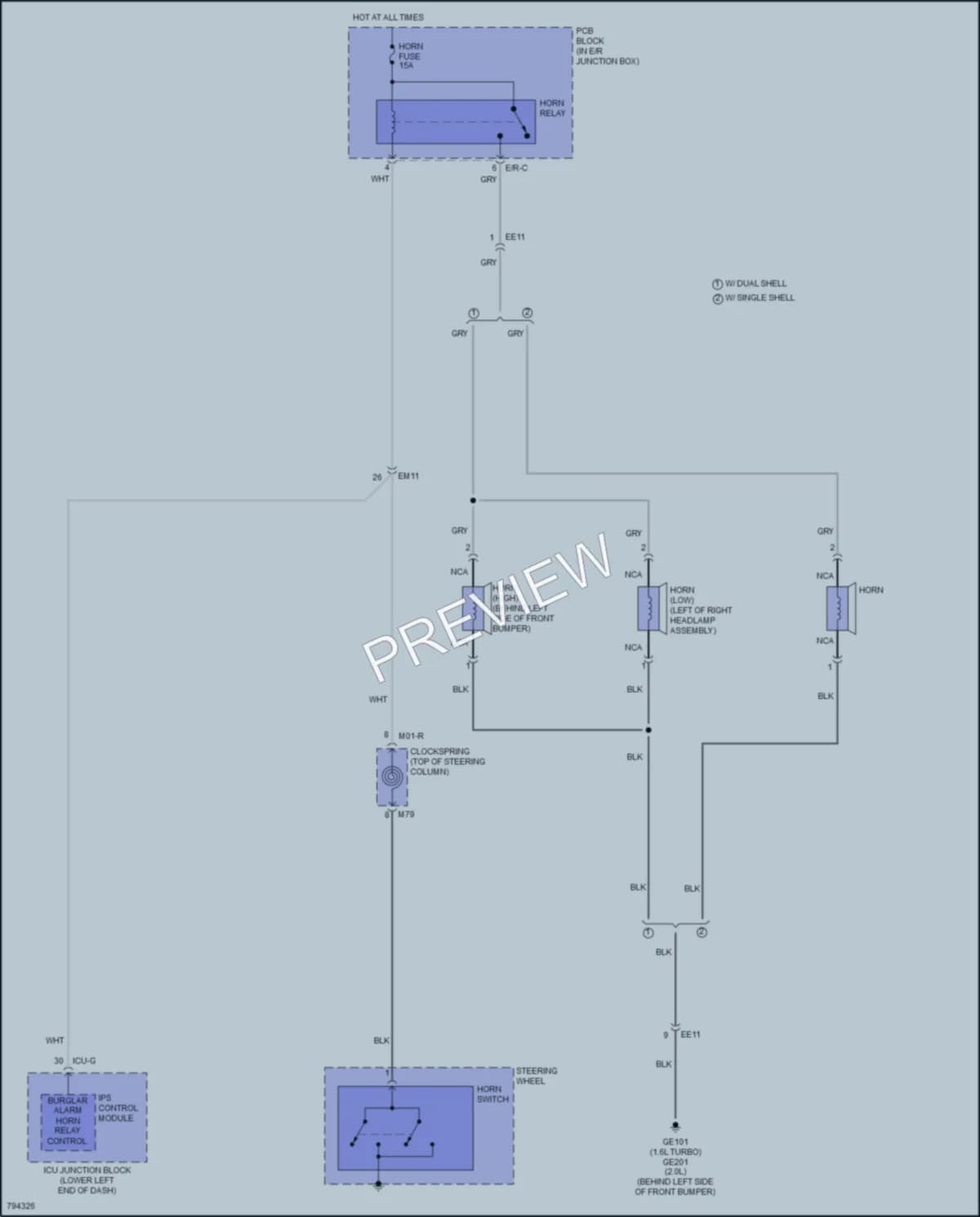 2023 Kia Forte5 Horn wiring diagram preview