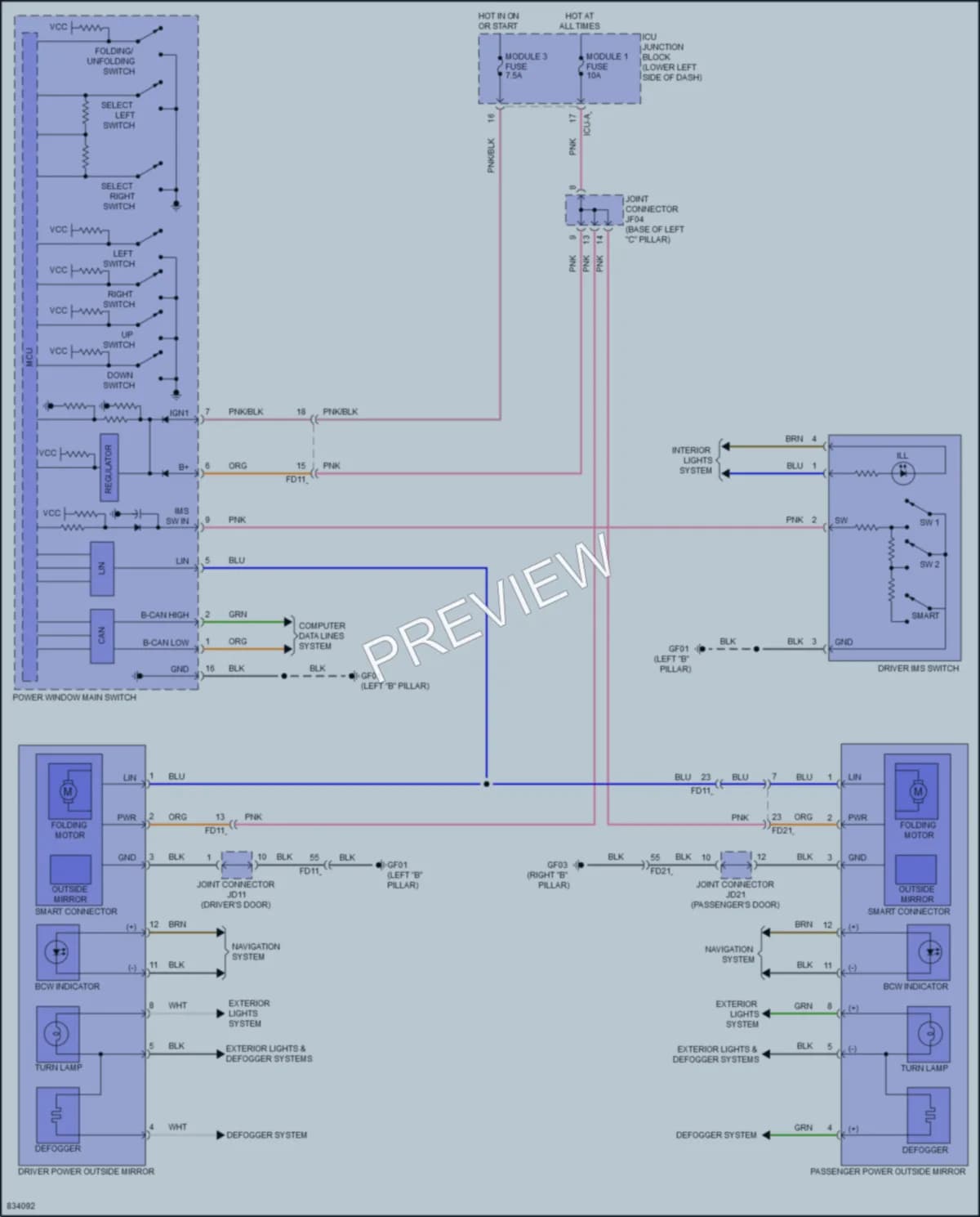 2023 Kia Niro Memory Systems wiring diagram preview