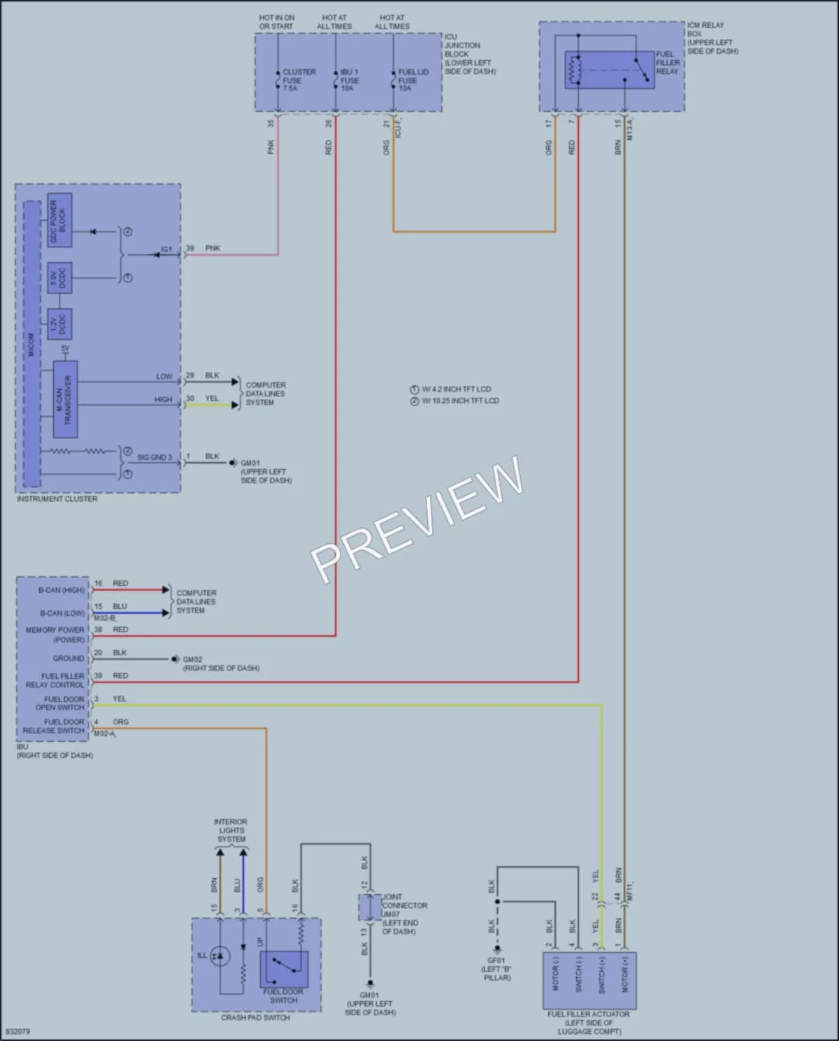 2023 Kia Niro Trunk Tailgate Fuel Door wiring diagram preview