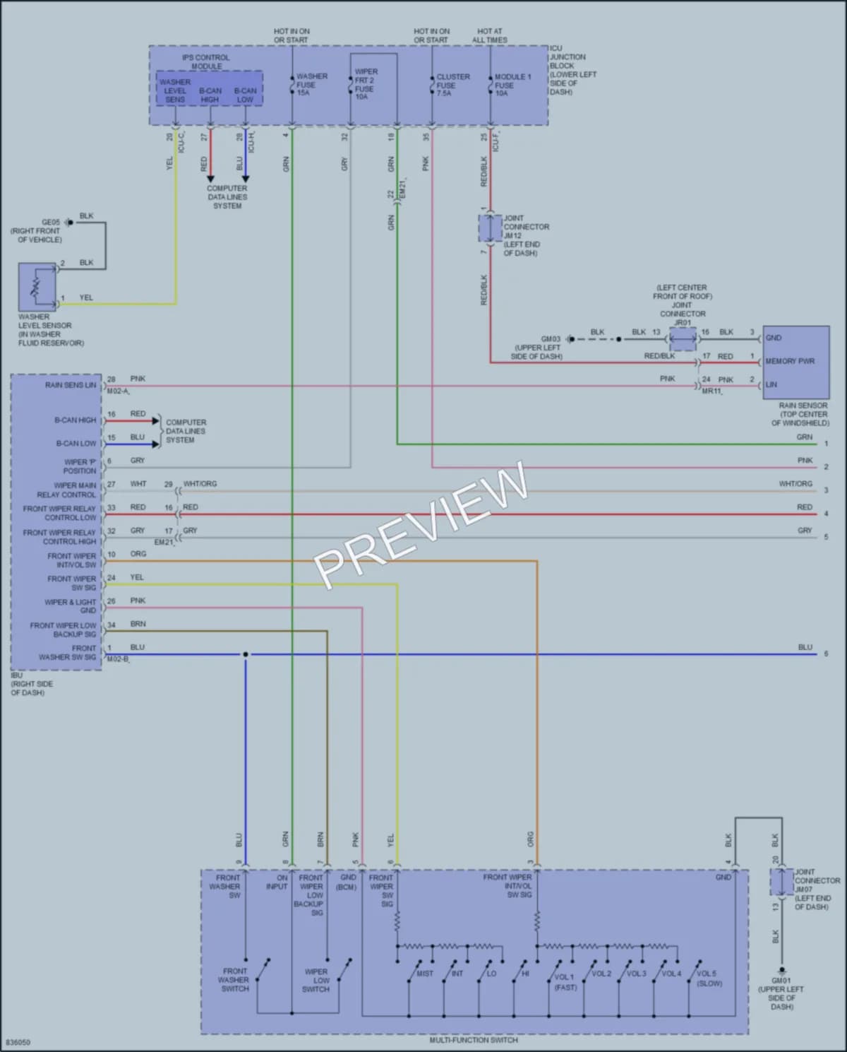 2023 Kia Niro Wiper Washer wiring diagram preview
