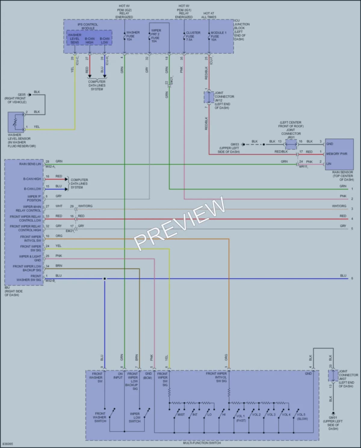 2023 Kia NiroEV Wiper Washer wiring diagram preview