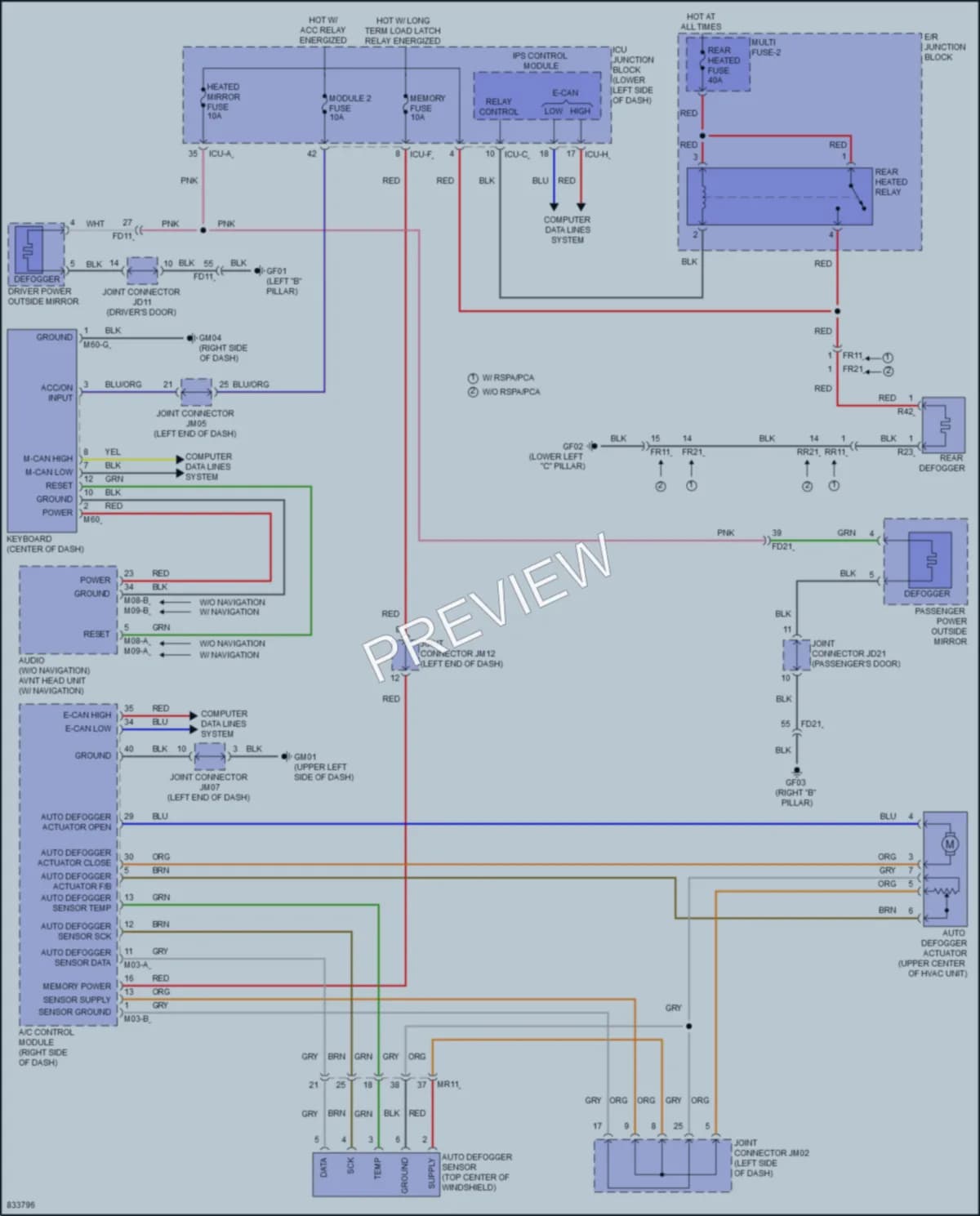 2023 Kia NiroPlugIn Defoggers wiring diagram preview