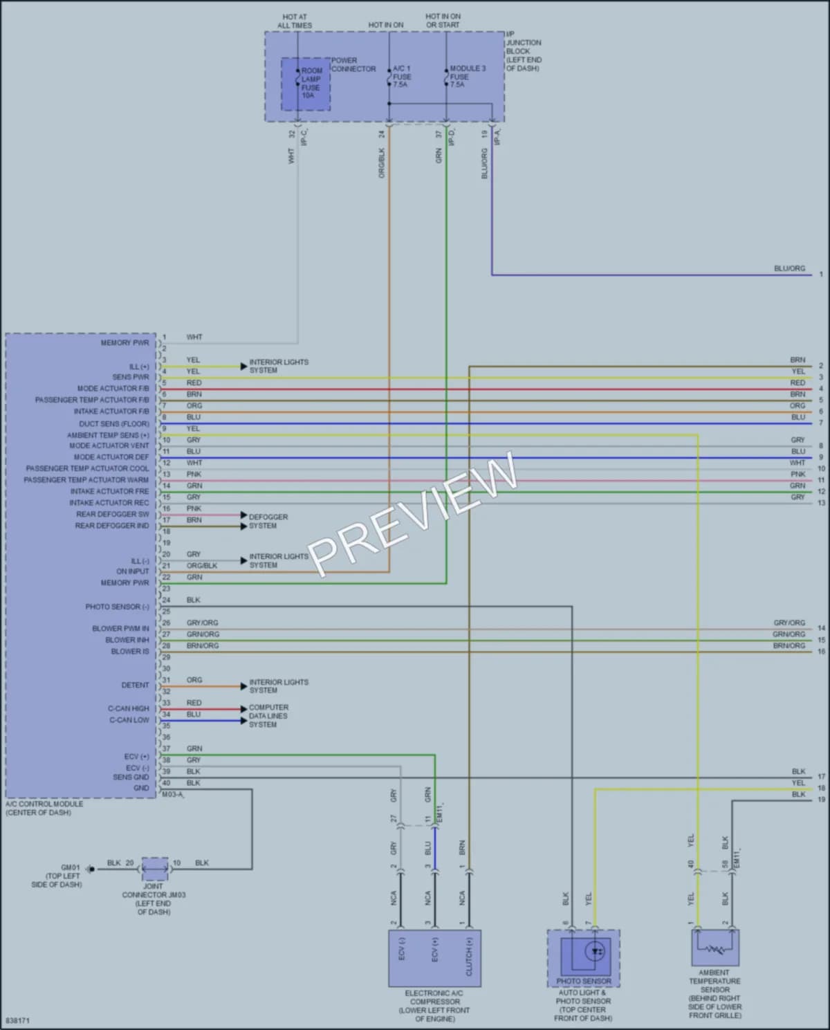2023 Kia Rio Air Conditioning wiring diagram preview