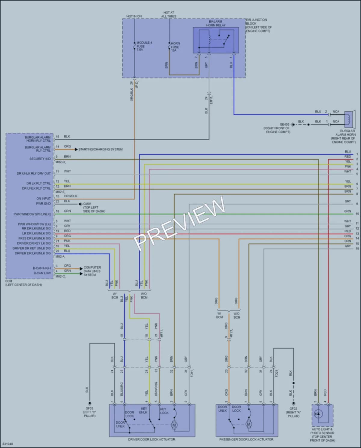 2023 Kia Rio Anti Theft wiring diagram preview