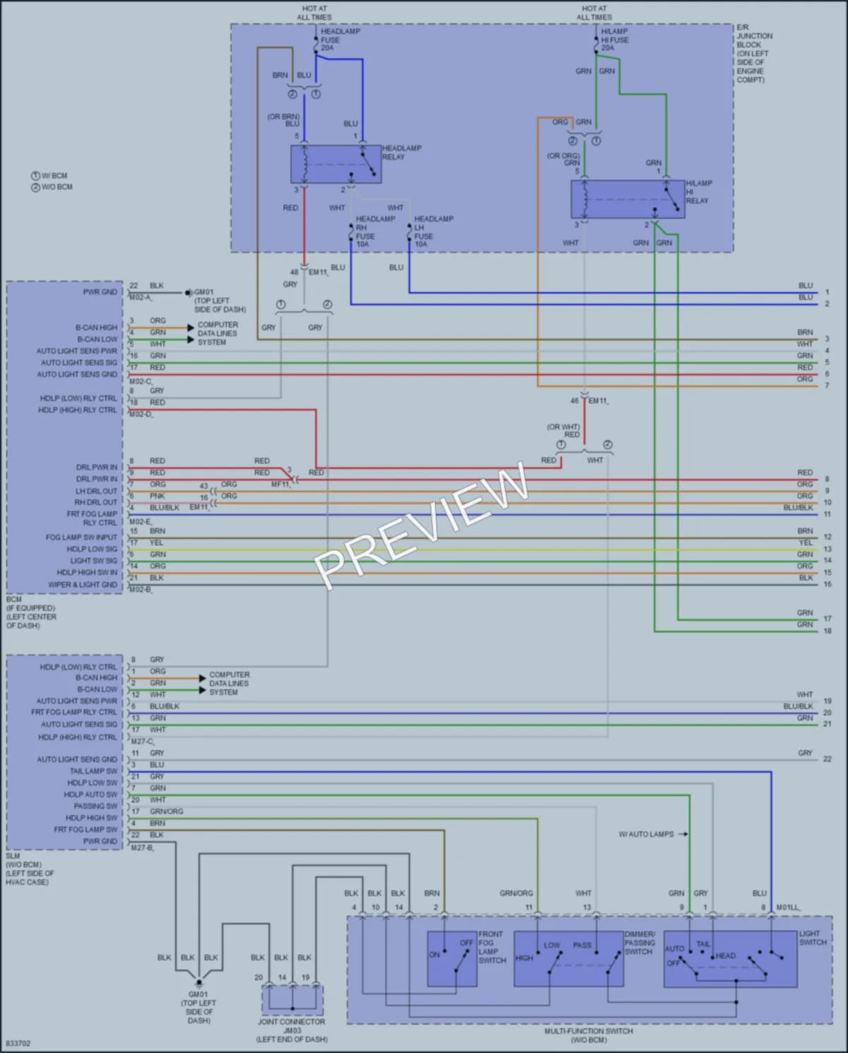 2023 Kia Rio Headlights wiring diagram preview